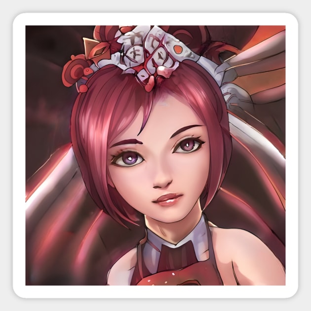 red hair anime girl Magnet by animegirlnft
